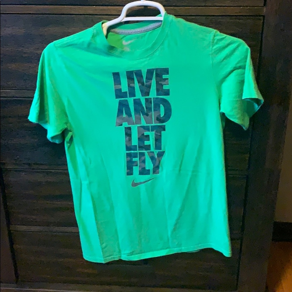 Plain Green T-Shirt/camouflage words